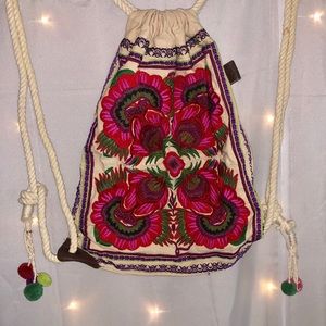 AE Embroidered Drawstring Backpack